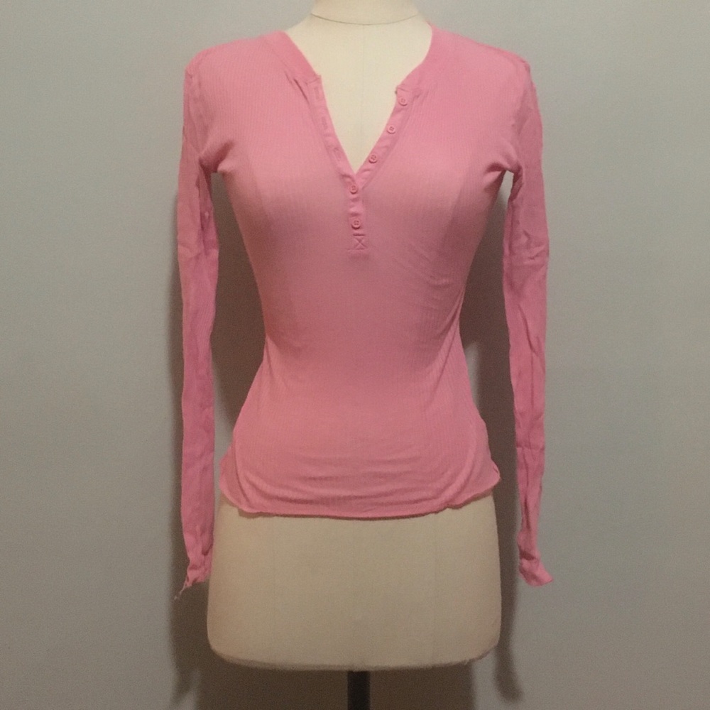 Free People Bubblegum Pink Henley